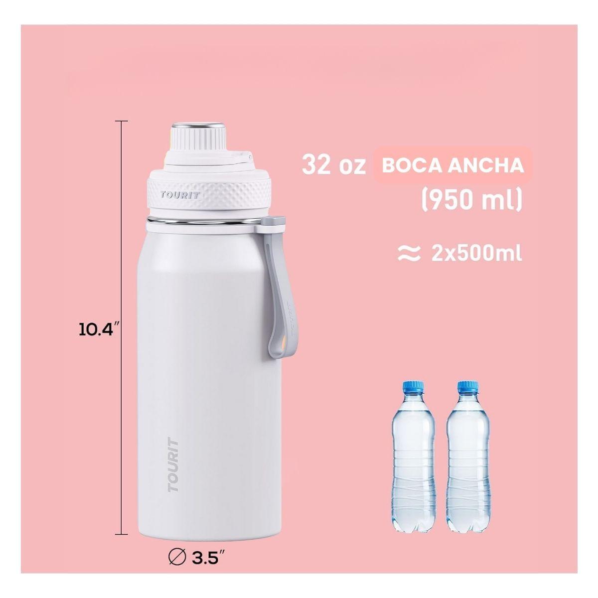 Tourit Botella de Agua Térmica Deportiva 32oz - Blanco-3