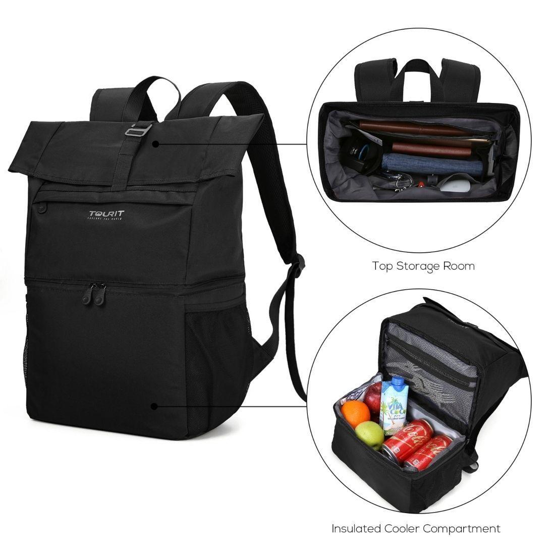 TOURIT Mochila térmica para laptop 15.6'' - negra-5