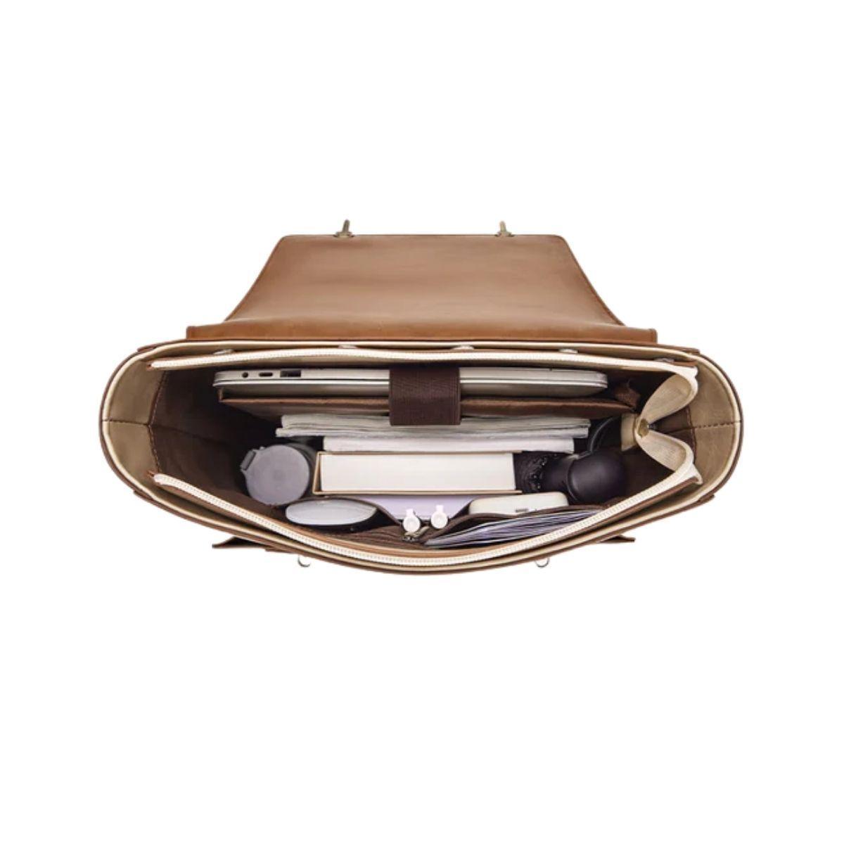 Ecosusi Mochila Dolce con Efecto Tejido para notebook 15.6" - Marrón-6