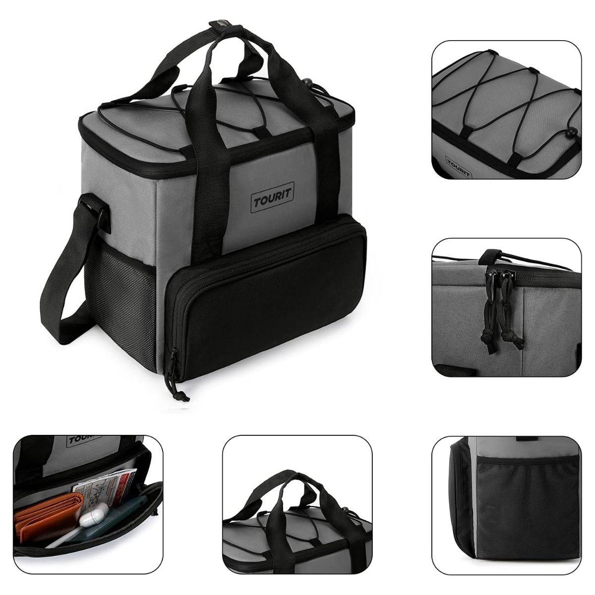 Tourit Cooler Bag Refrigerador Aislado Portátil de 14L - Gris-2