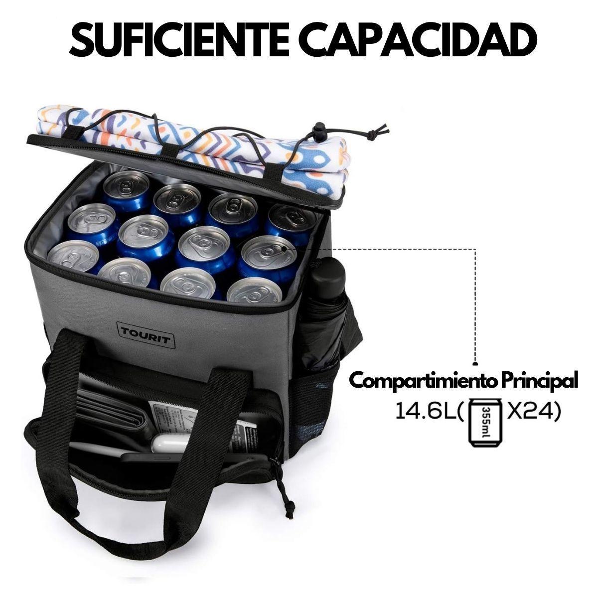 Tourit Cooler Bag Refrigerador Aislado Portátil de 14L - Gris-3