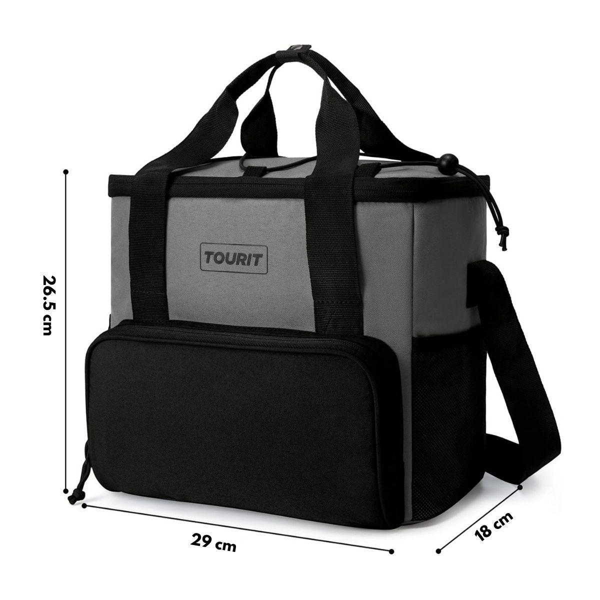 Tourit Cooler Bag Refrigerador Aislado Portátil de 14L - Gris-6