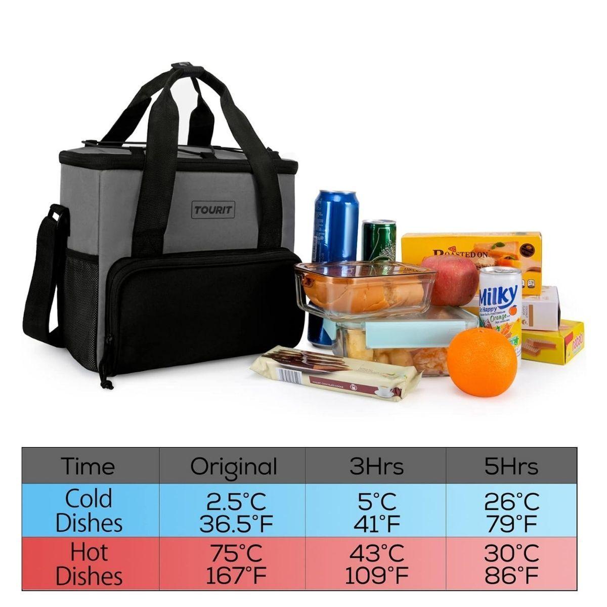 Tourit Cooler Bag Refrigerador Aislado Portátil de 14L - Gris-7