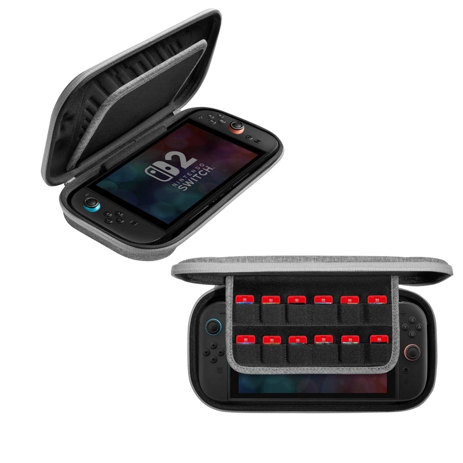 Tomtoc Funda Rígida FancyCase-G05 para Nintendo Switch 2 Gris Oscuro-2