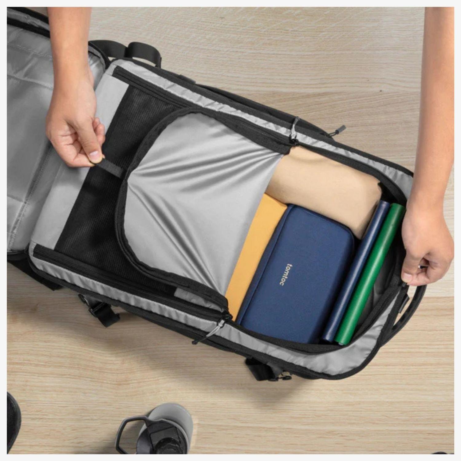 Tomtoc Mochila de Viaje Navigator-T67 38L para Notebook 17,3" Negro-4