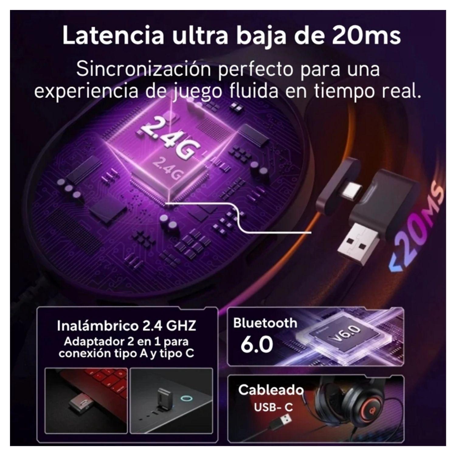 QCY Heroad V200 Audifonos Bluetooth Inalámbricos ANC Negro-6