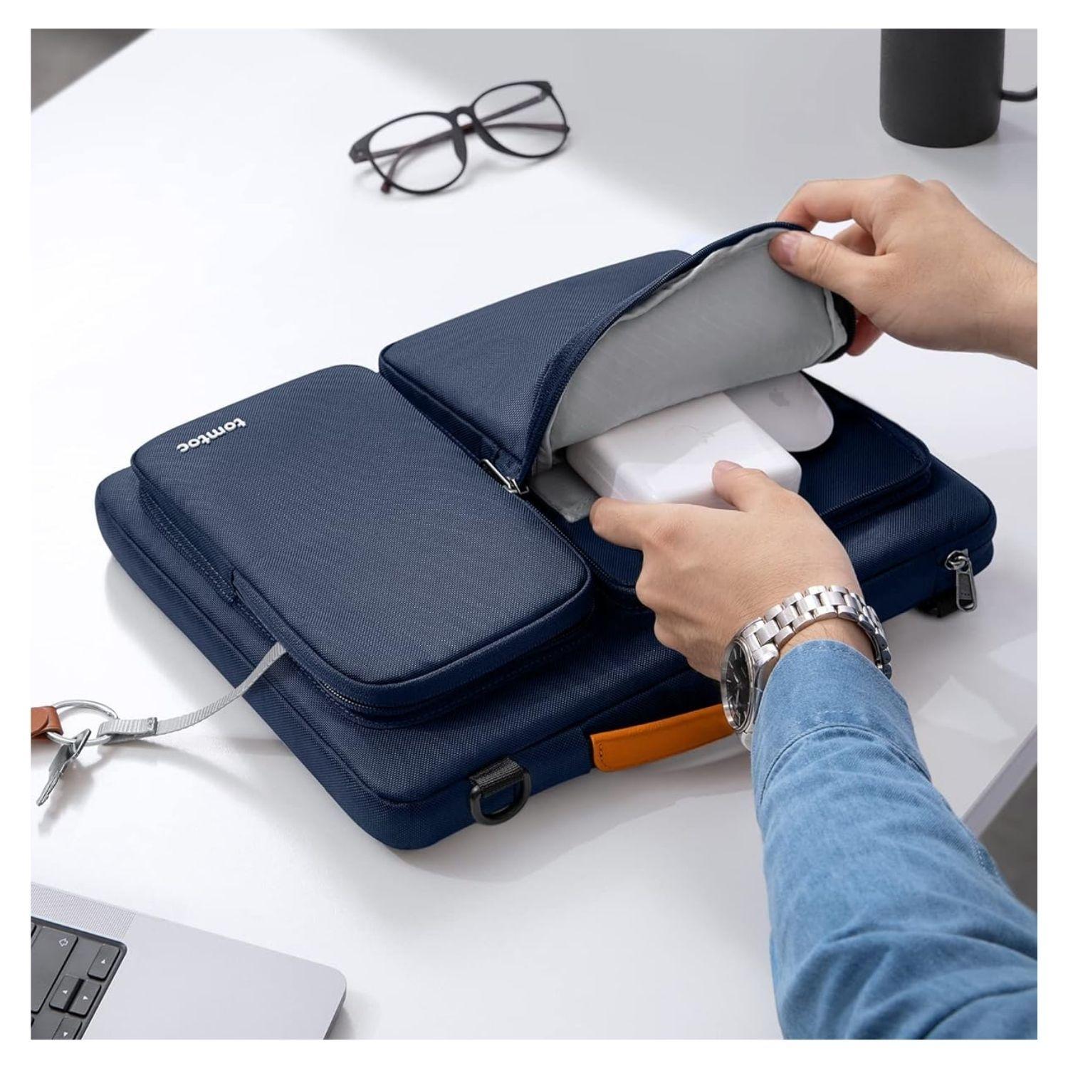 Tomtoc Bolso de Hombro Defender-A42 para MacBook Pro de 14" - Azul-2