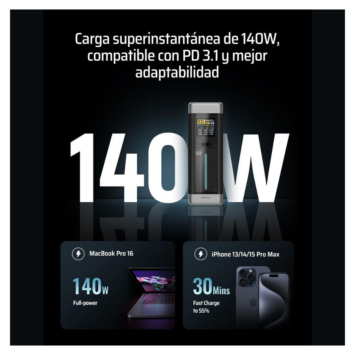 Cuktech Power Bank P Series 210W 25000 mAh Plateado-1