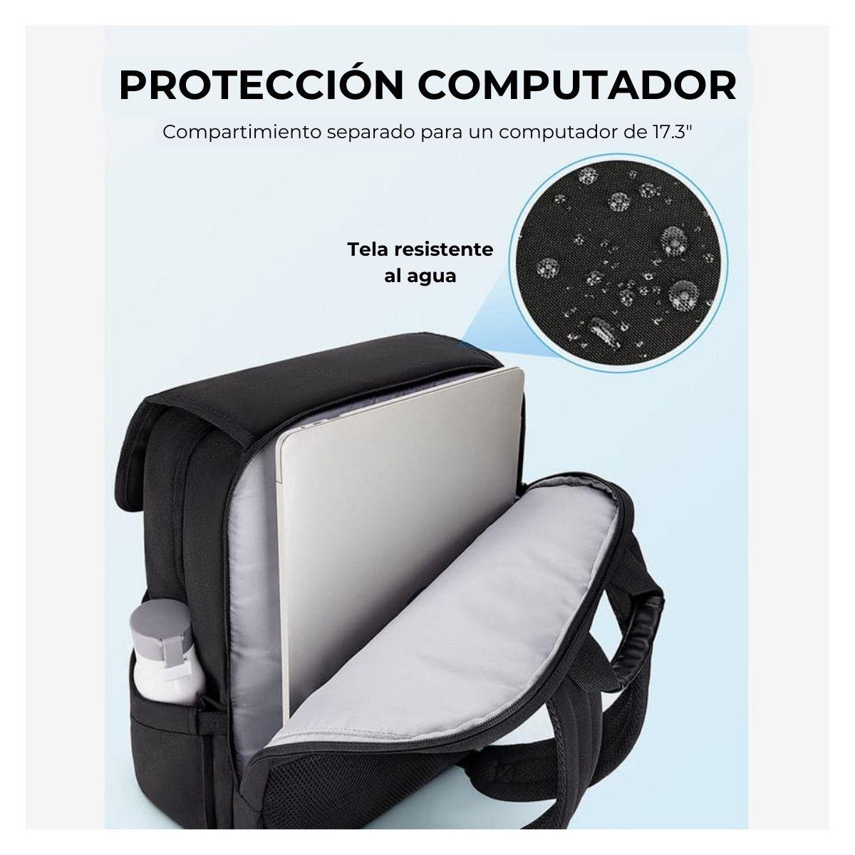 Bagsmart Mochila de Viaje Versátil para Notebook 17.3" - Negro-4