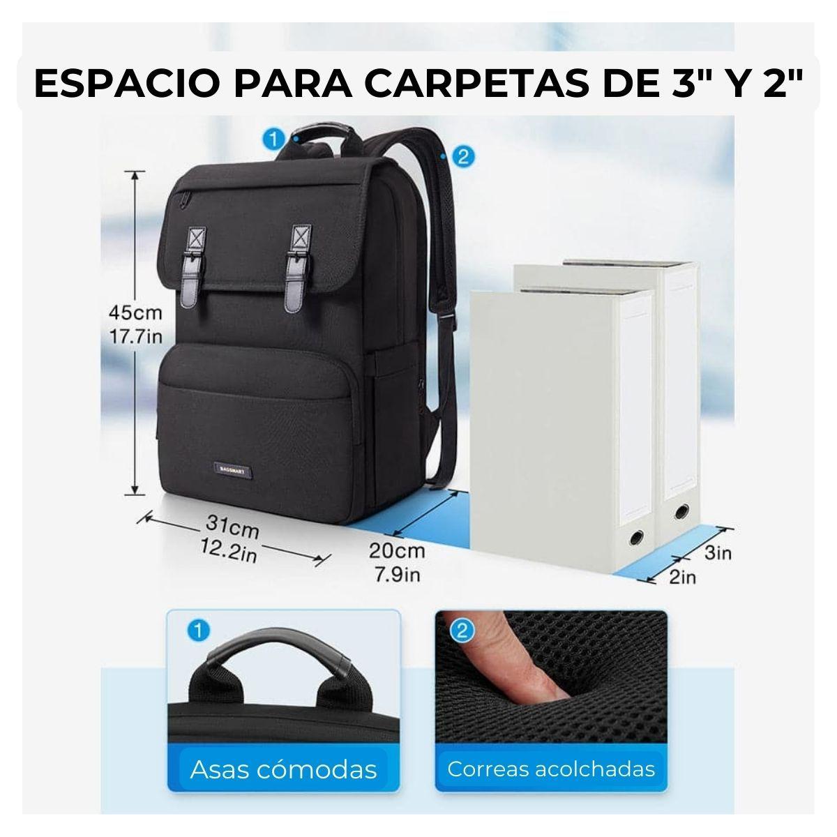 Bagsmart Mochila de Viaje Versátil para Notebook 17.3" - Negro-5