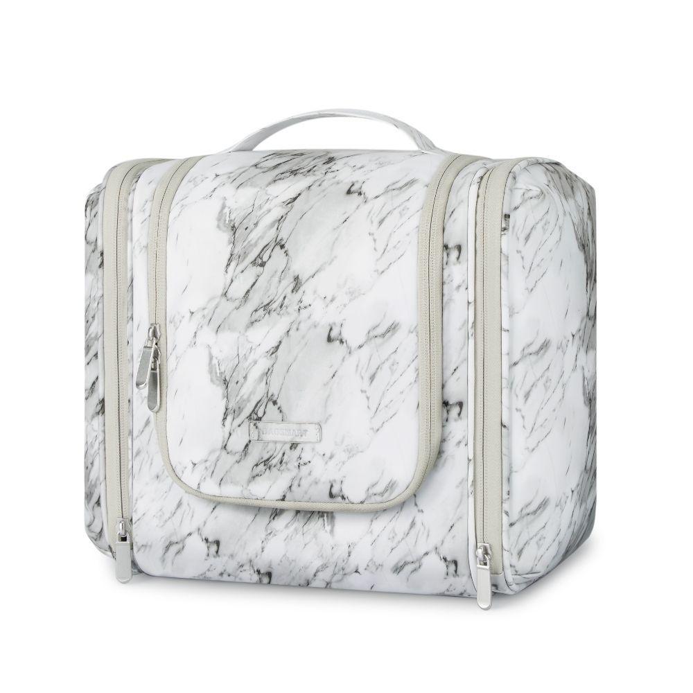 Bagsmart - Bolso organizador de aseo - Blanco marmoleado-0