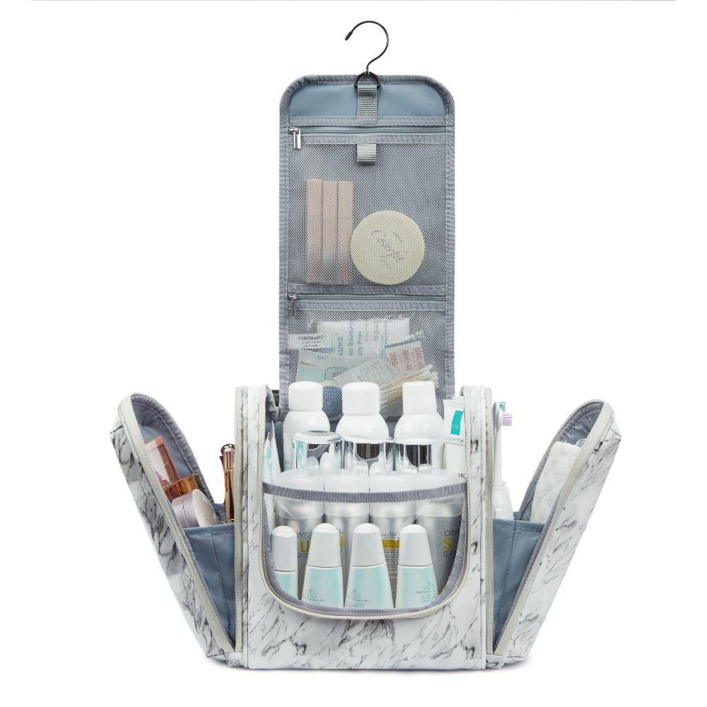 Bagsmart - Bolso organizador de aseo - Blanco marmoleado-5