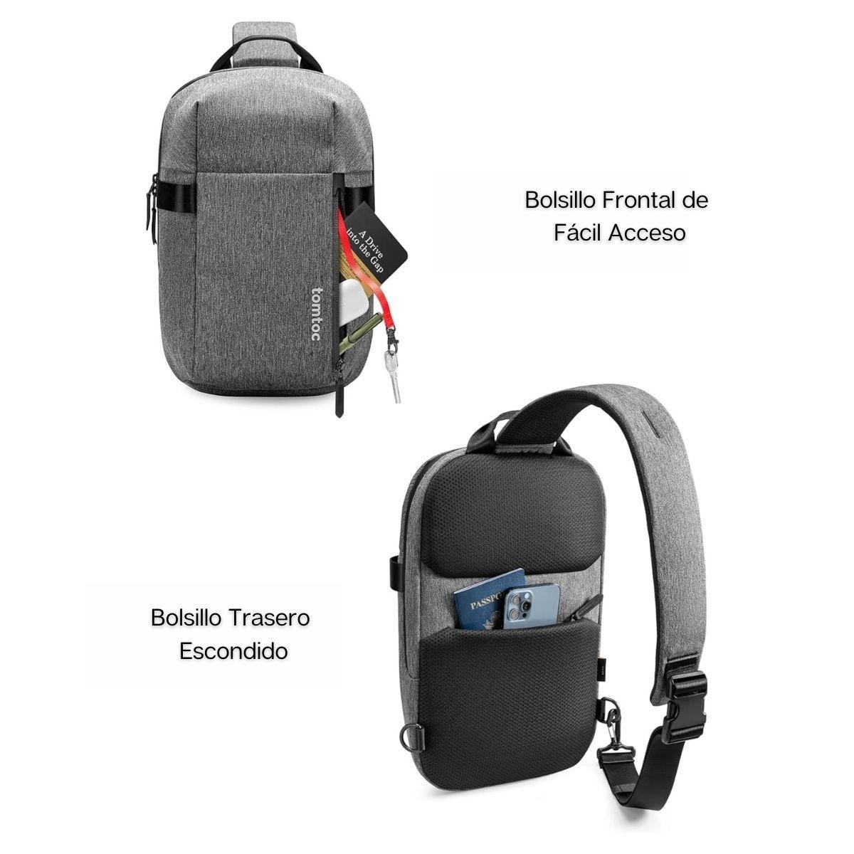 Tomtoc Bolso Sling Navigator-T24 para MacBook Pro 14" - Gris-2