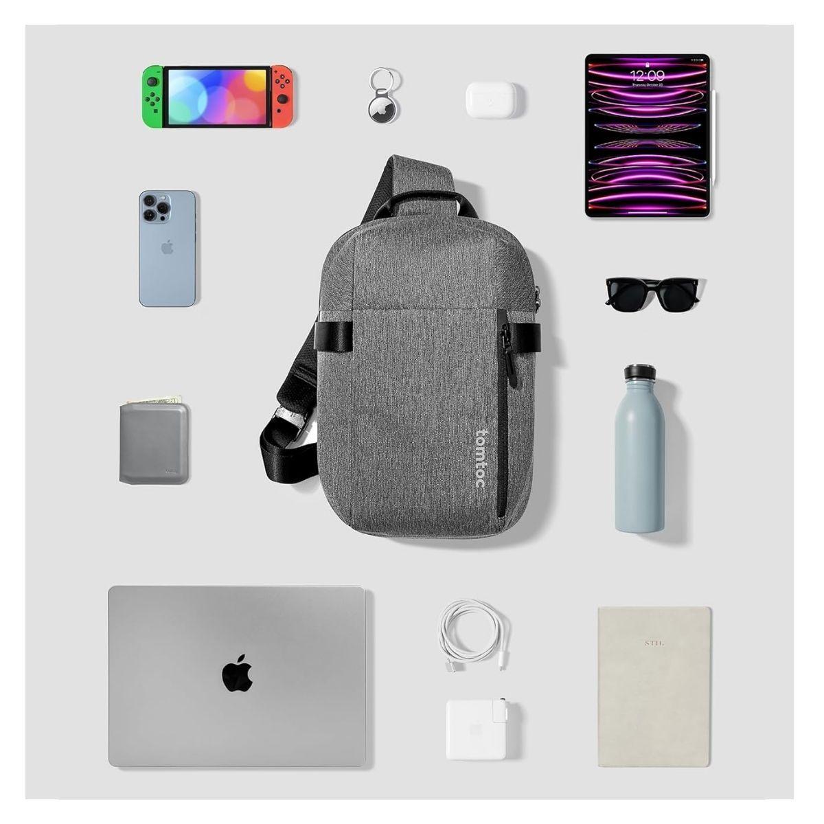 Tomtoc Bolso Sling Navigator-T24 para MacBook Pro 14" - Gris-6
