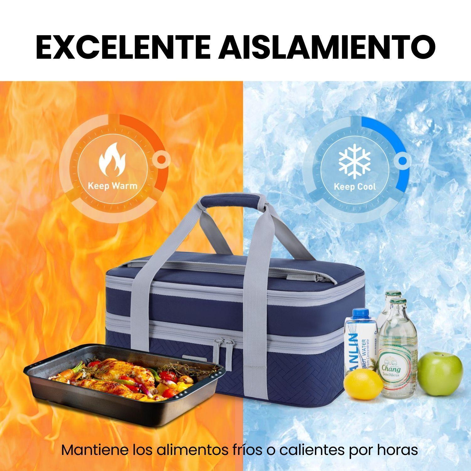 Tourit Bolsa Térmica Doble Comida 23x33cm Impermeable Azul-6