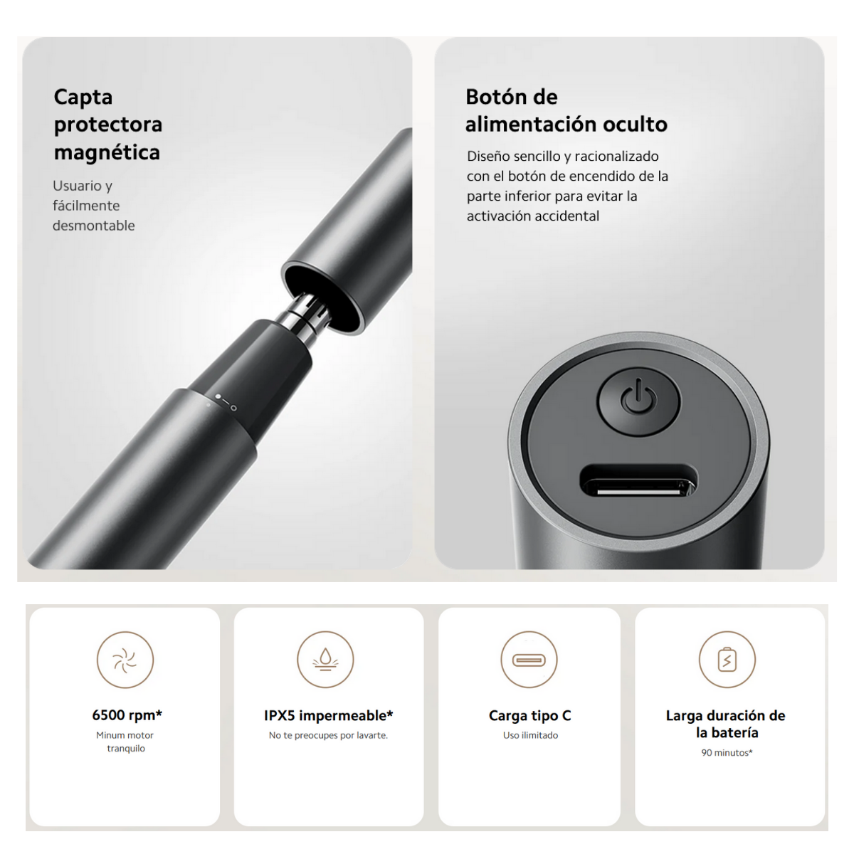 Xiaomi Afeitadora de Nariz Nose Hair Trimmer Gris-3
