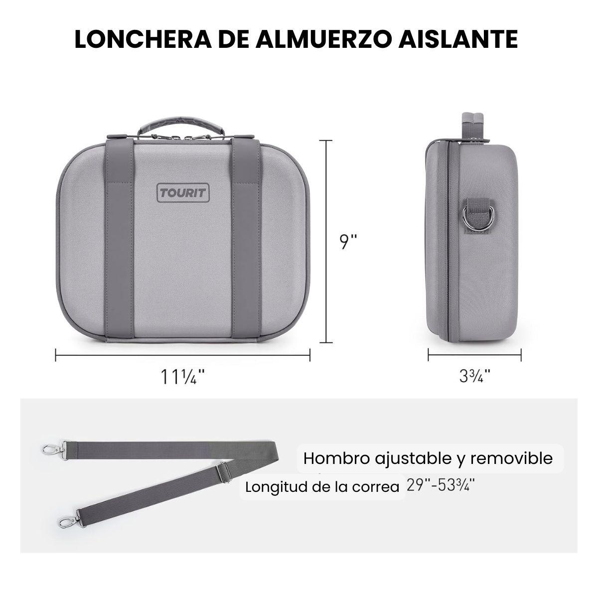 Tourit Lonchera Térmica con Correas 6L - Gris-6