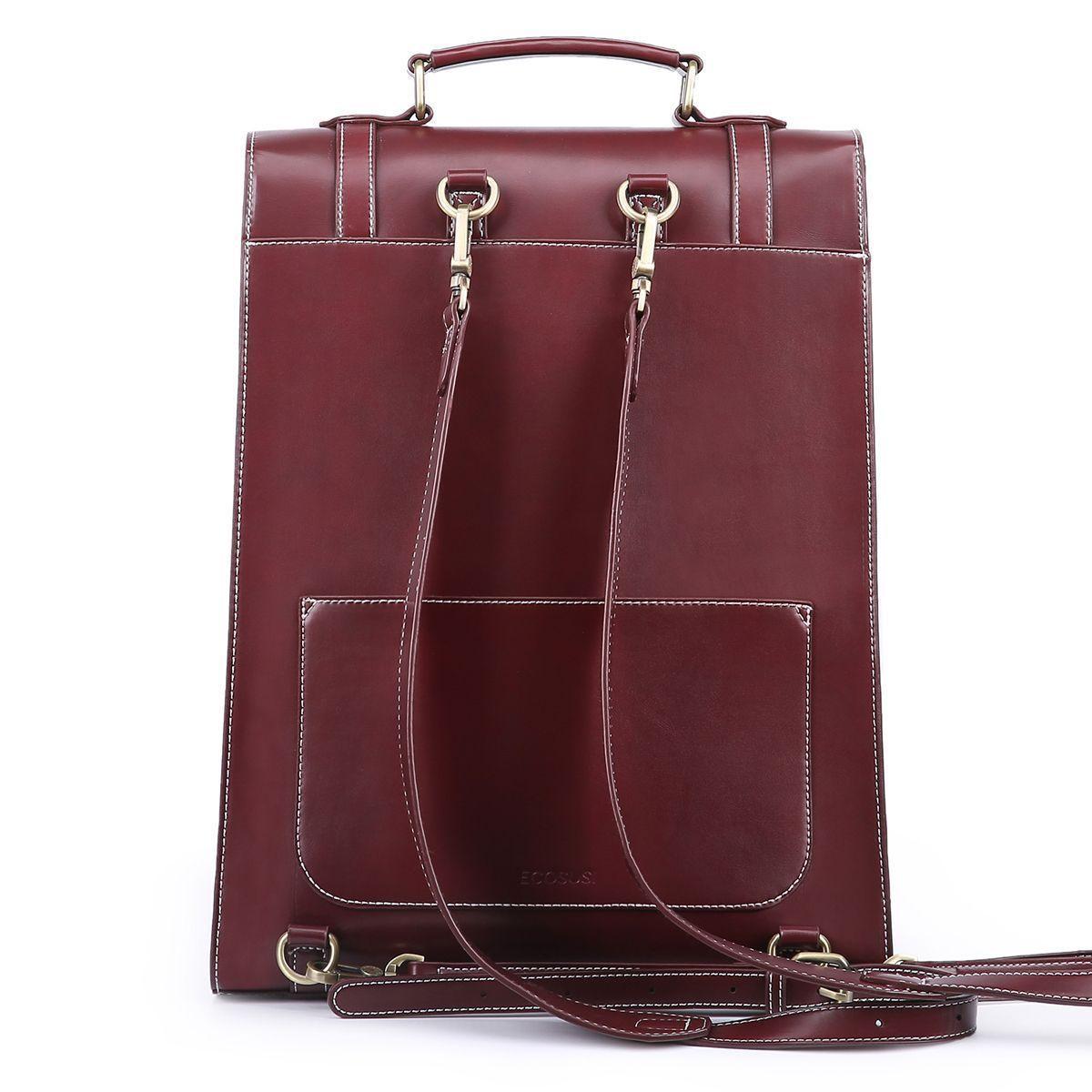 Ecosusi Mochila Vintage Camellia para Notebook 15,6" - Burdeo-4