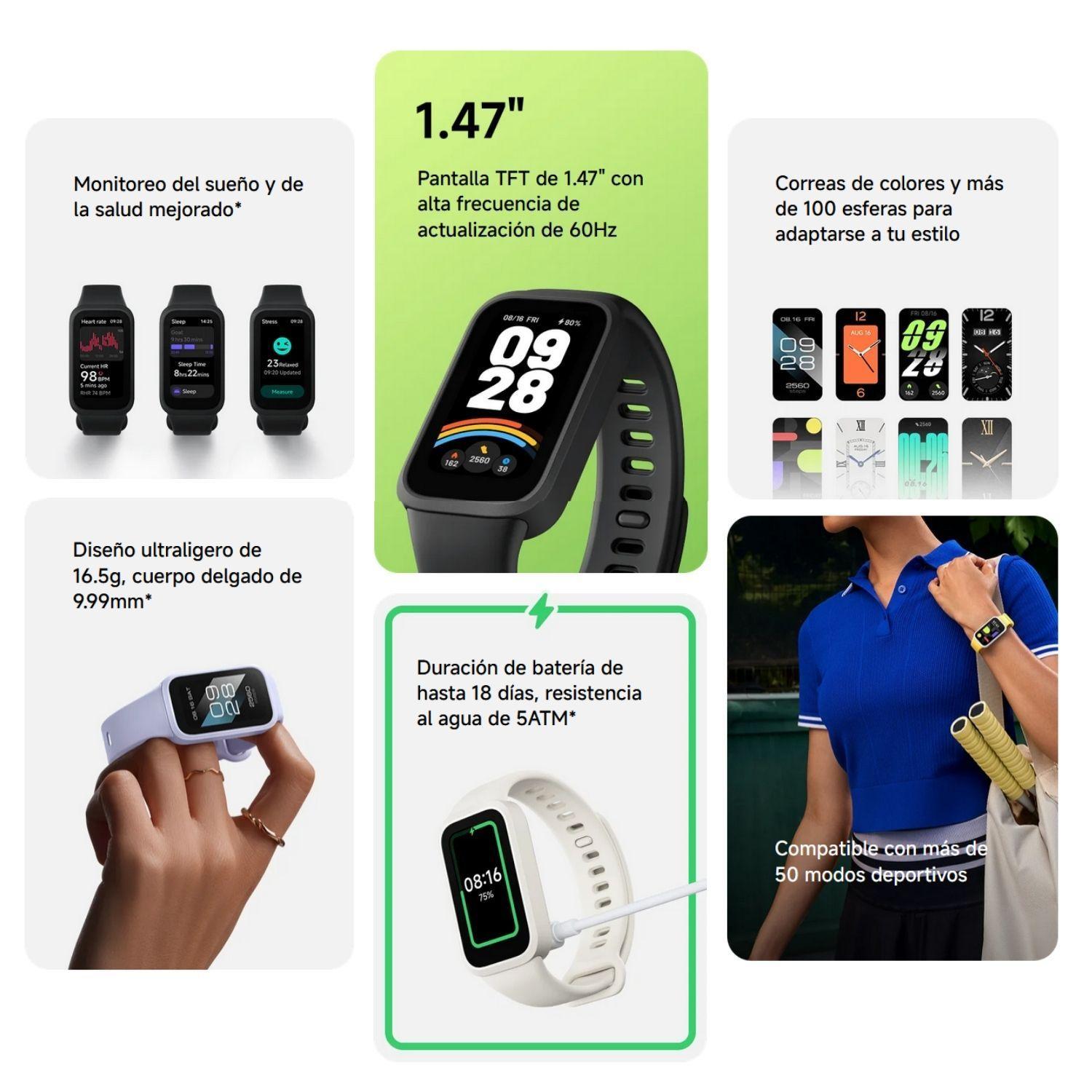 Xiaomi Mi Smart Band 9 Active Monitoreo de Sueño 5ATM Rosado-6