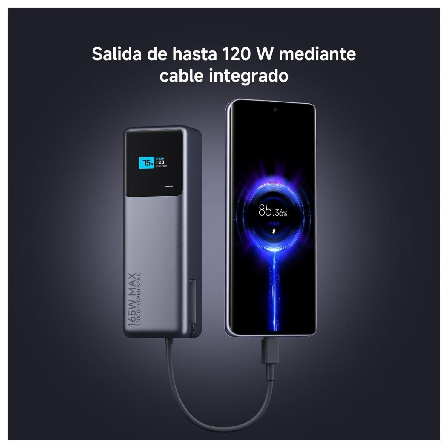Xiaomi Power Bank 165W 10000 mAh con Cable Integrado Plateado-4