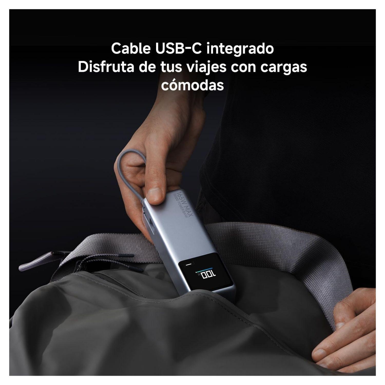 Xiaomi Power Bank 165W 10000 mAh con Cable Integrado Plateado-6