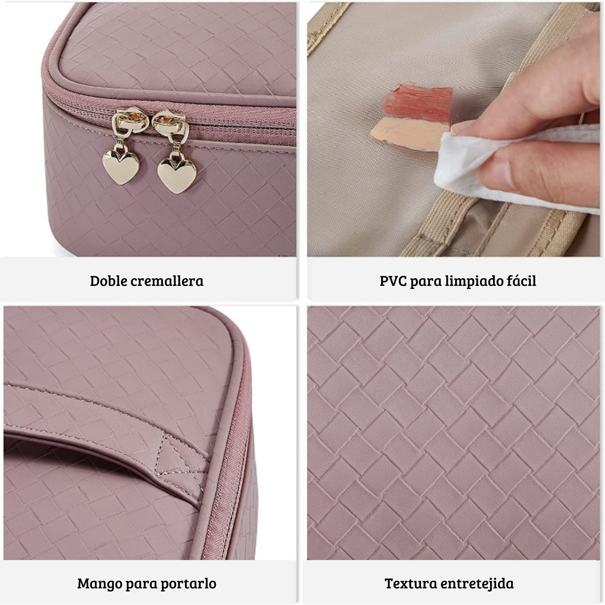 Ecosusi Neceser TRYN para maquillaje accesorios - Rosado-3