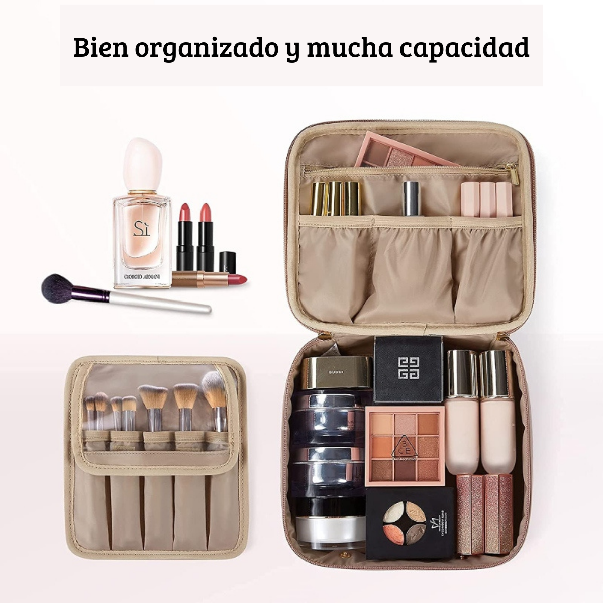 Ecosusi Neceser TRYN para maquillaje accesorios - Rosado-1