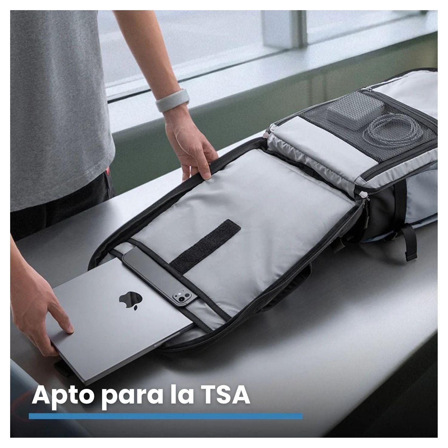 Tomtoc Mochila de Viaje Navigator-T66 Liteway para Notebook 16" 28L Gris-4