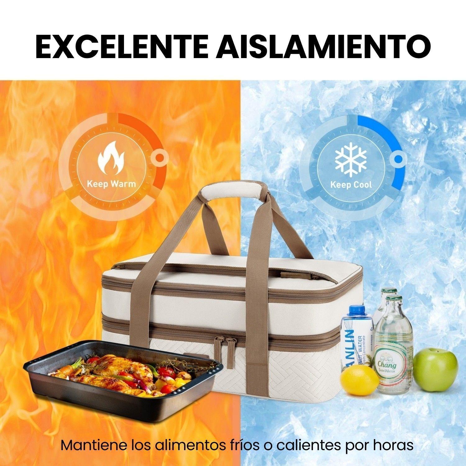 Tourit Bolsa Térmica Doble Comida 23x33cm Impermeable Beige-6