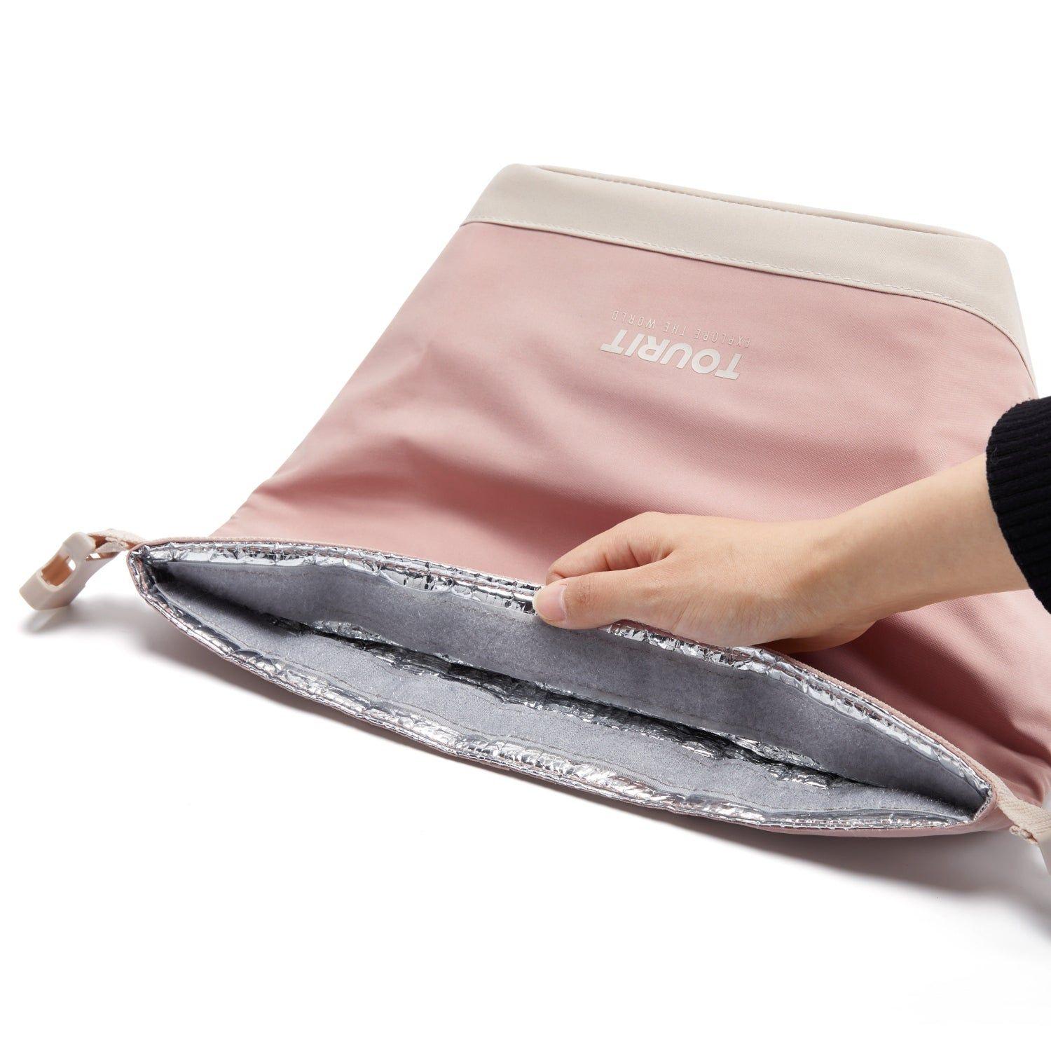 Tourit Lonchera Térmica Plegable de Apertura Amplia 5L a 10L Rosa-5