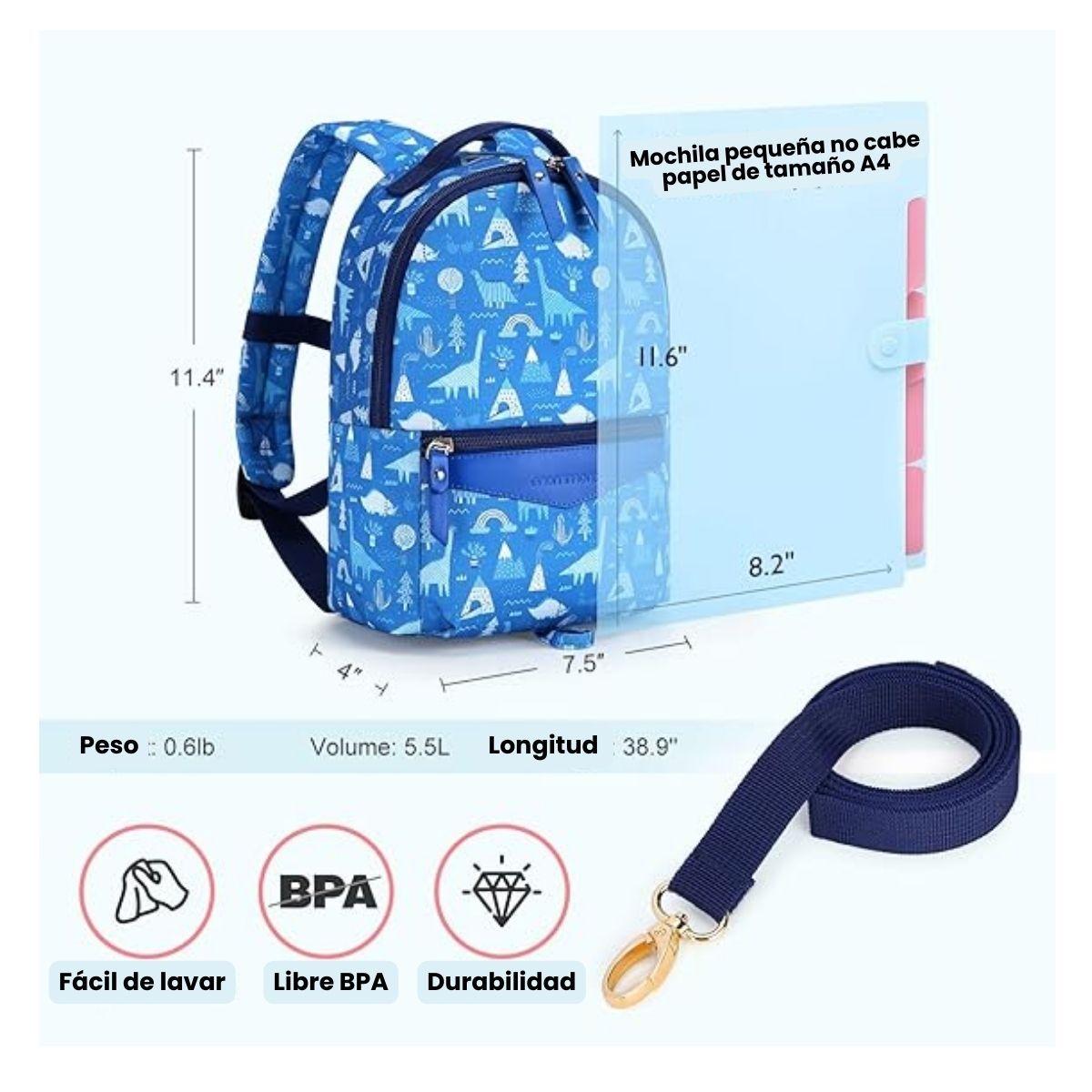 Mommore Mochila para Niños Lacy - Azul-5