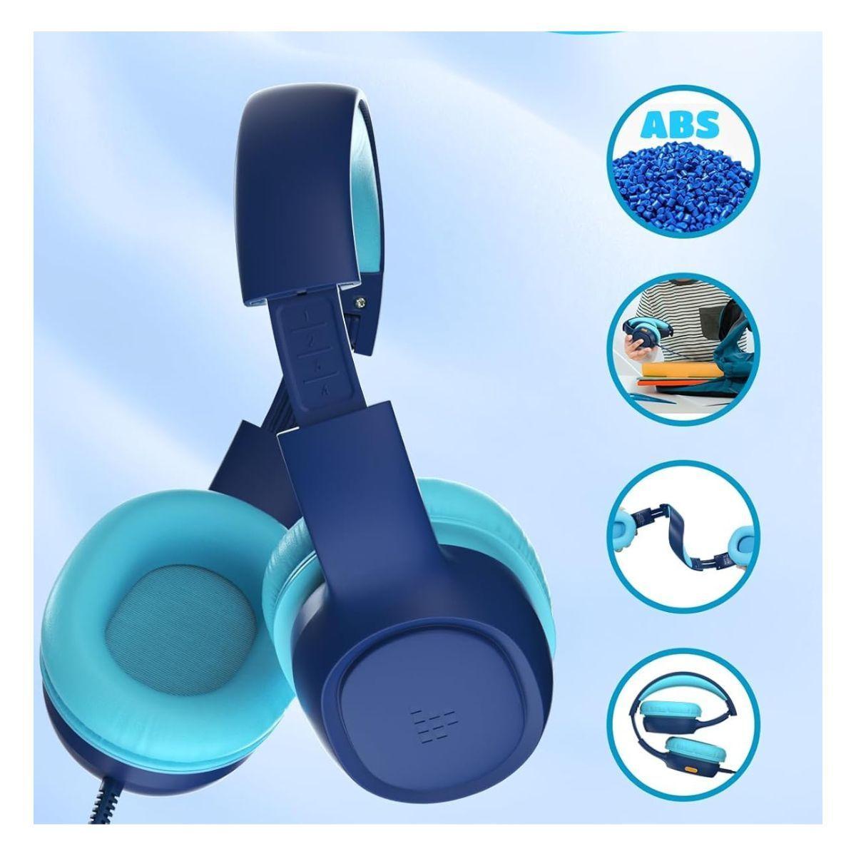 Tronsmart Audífonos con Cable KH01 para Niños Azul-2