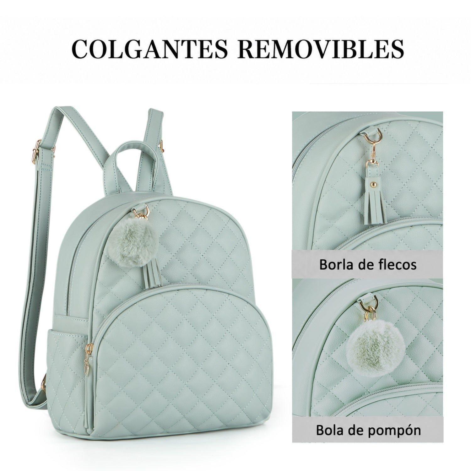 Ecosusi Mini Mochila Juvenil Acolchada para 9,7" Verde-2