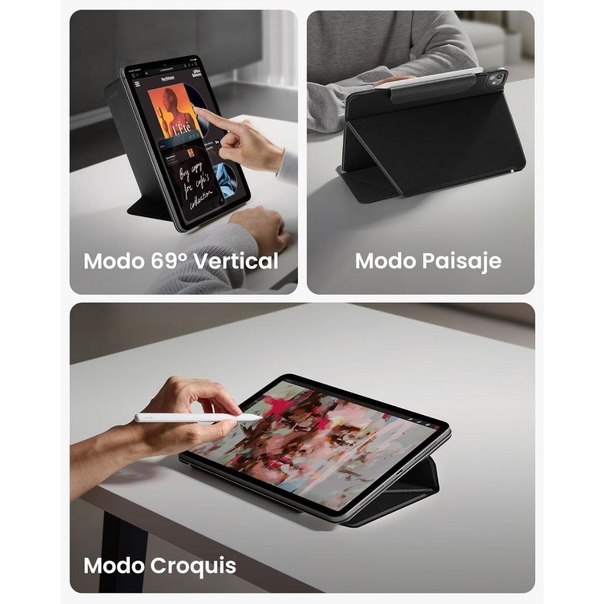 Tomtoc Funda Inspire-B52 4 modos de uso para iPad Pro 11" - Negro-5