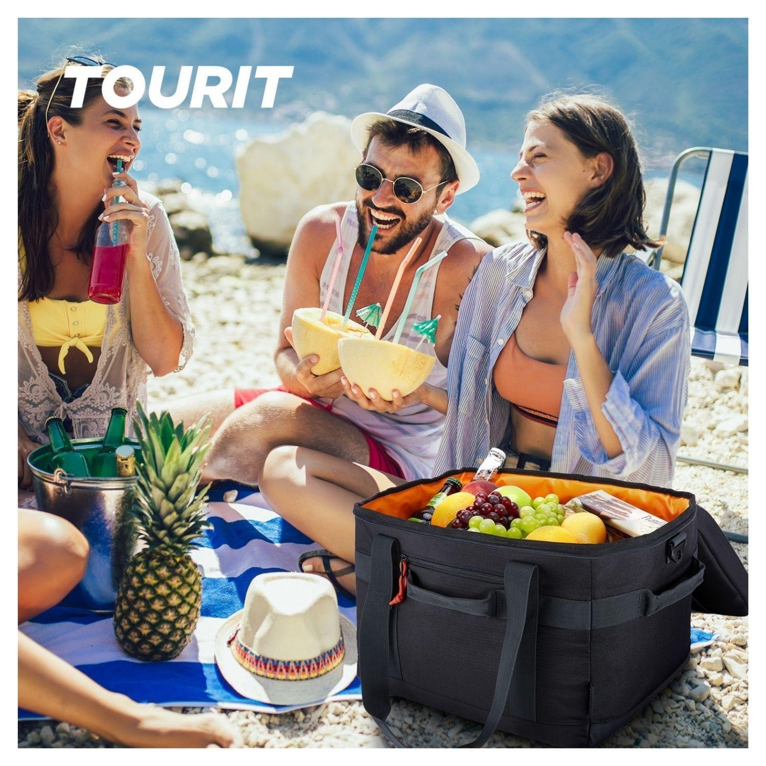 Tourit Cooler Bag Offroad Enfriador Aislado Portátil 60 latas 40L Negro-2