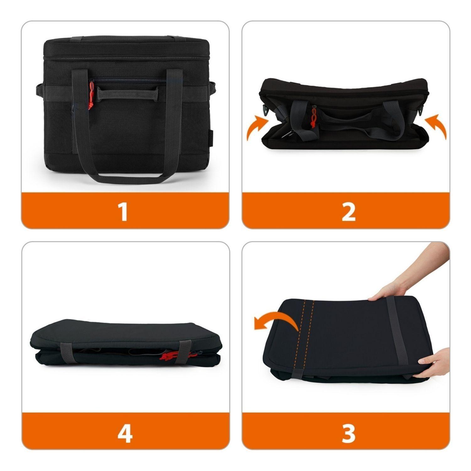 Tourit Cooler Bag Offroad Enfriador Aislado Portátil 60 latas 40L Negro-9