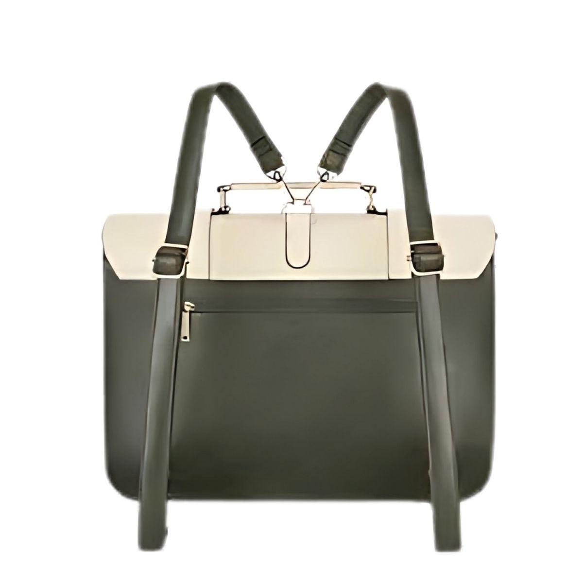 Ecosusi Mochila y Maletín Vintage Sombre para Notebook 15,6" - Verde-3