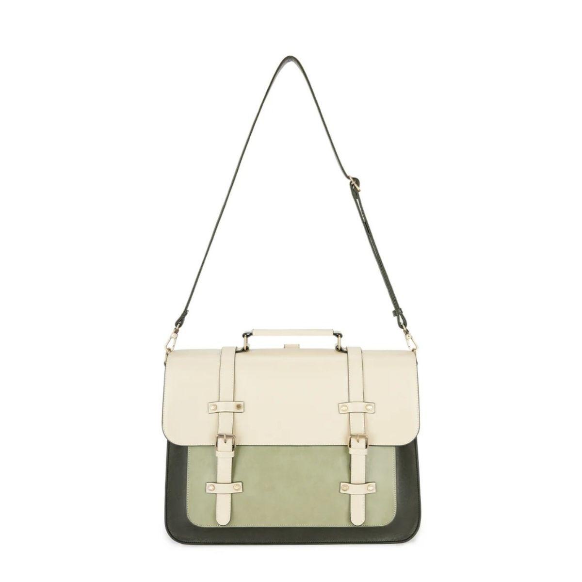 Ecosusi Mochila y Maletín Vintage Sombre para Notebook 15,6" - Verde-4