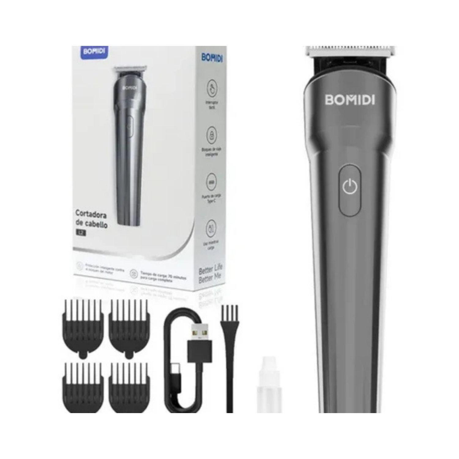 Bomidi Cortadora de Pelo Profesional L2 3 en 1 Recargable Negro-4