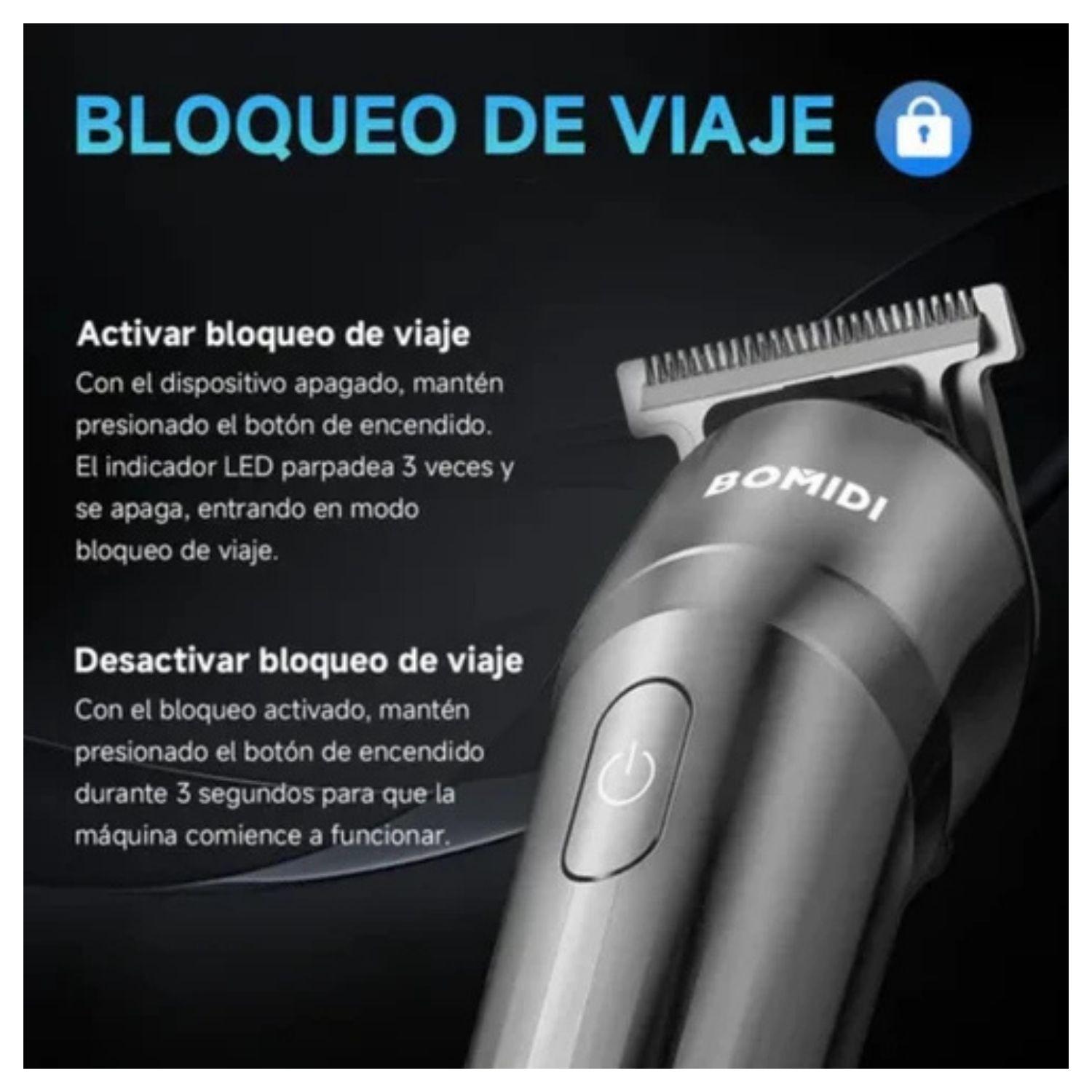 Bomidi Cortadora de Pelo Profesional L2 3 en 1 Recargable Negro-5