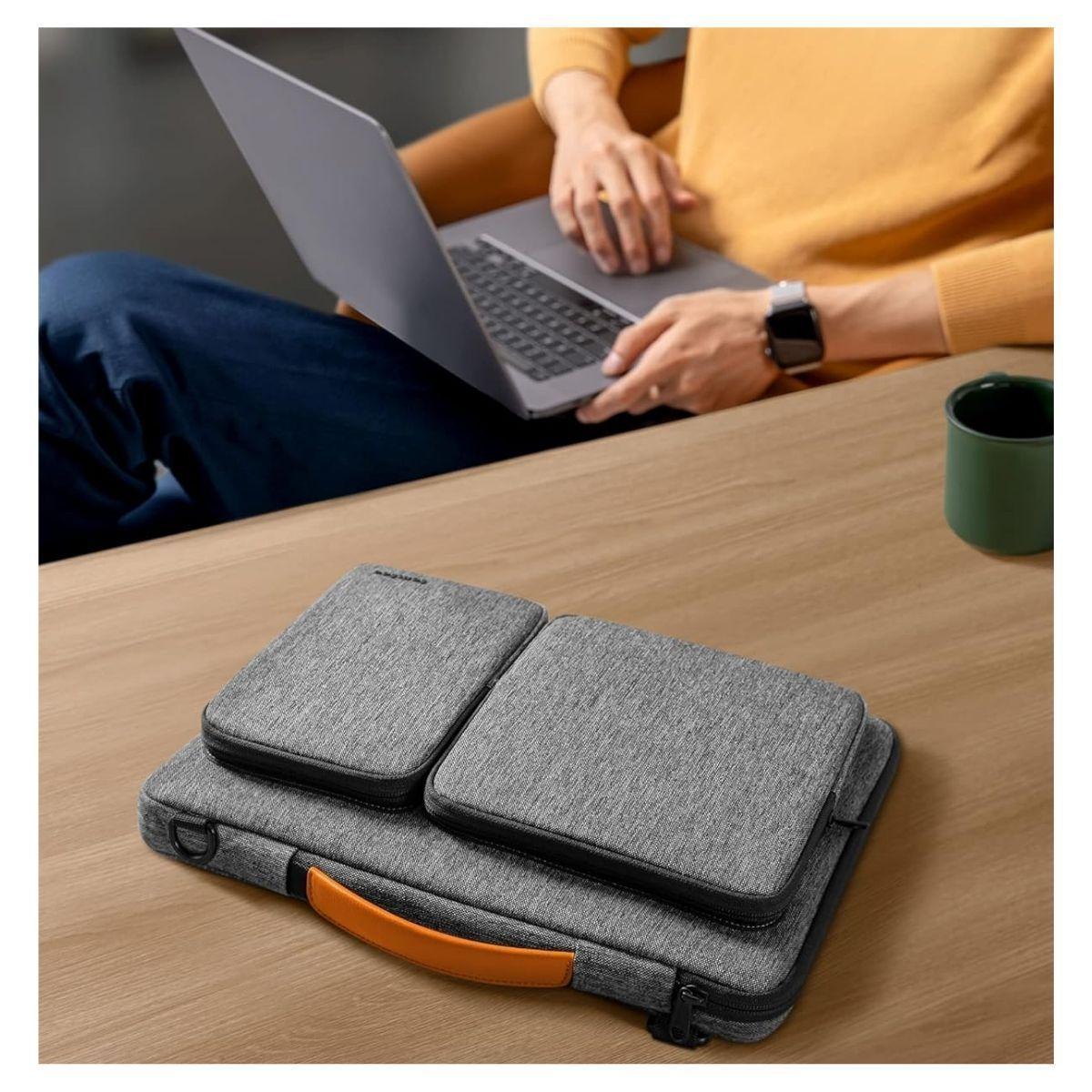 Tomtoc Maletín Defender-A42 MacBook Air 13" M3/M2/M1 Gris-4