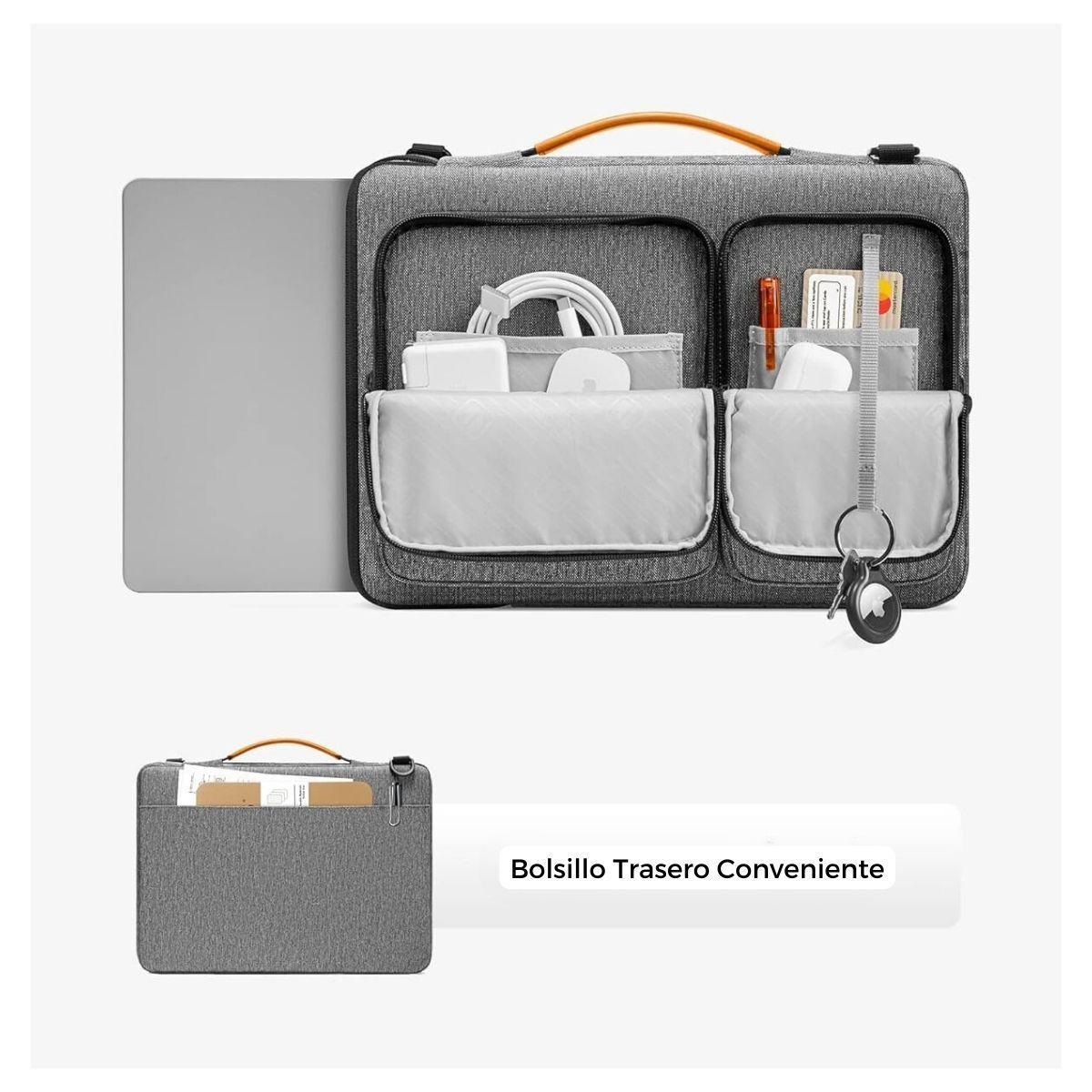 Tomtoc Maletín Defender-A42 MacBook Air 13" M3/M2/M1 Gris-6