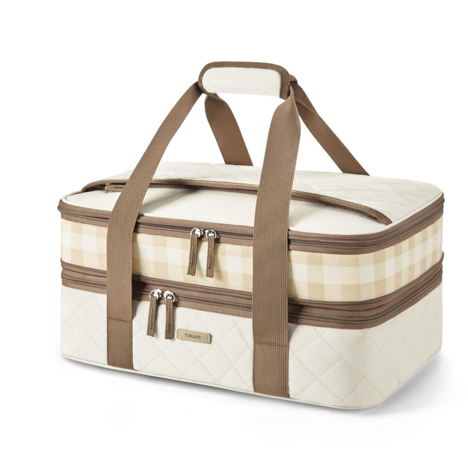 Tourit Bolsa Térmica Doble Comida 23x33cm Acolchada Beige-3