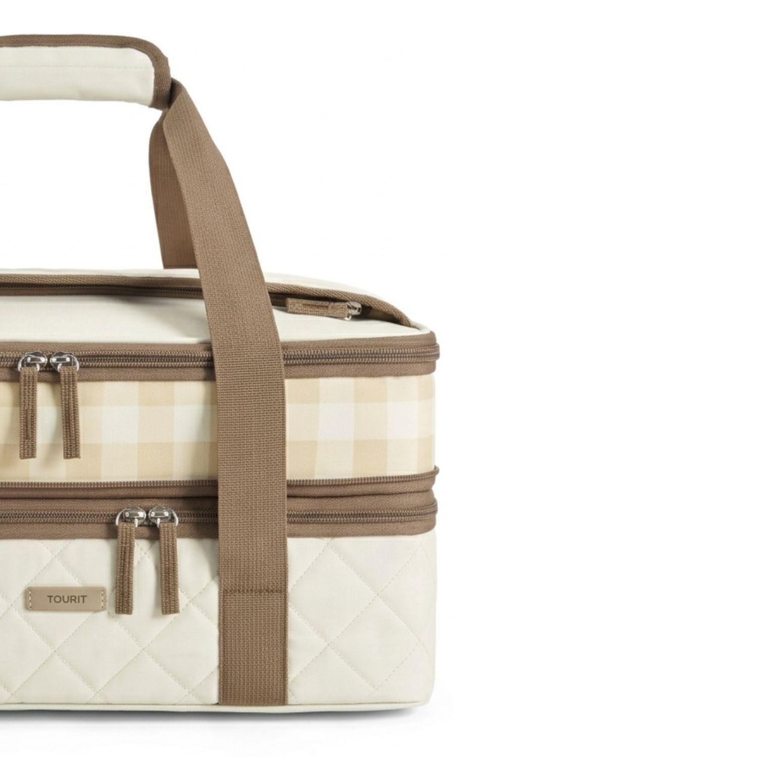 Tourit Bolsa Térmica Doble Comida 23x33cm Acolchada Beige-9