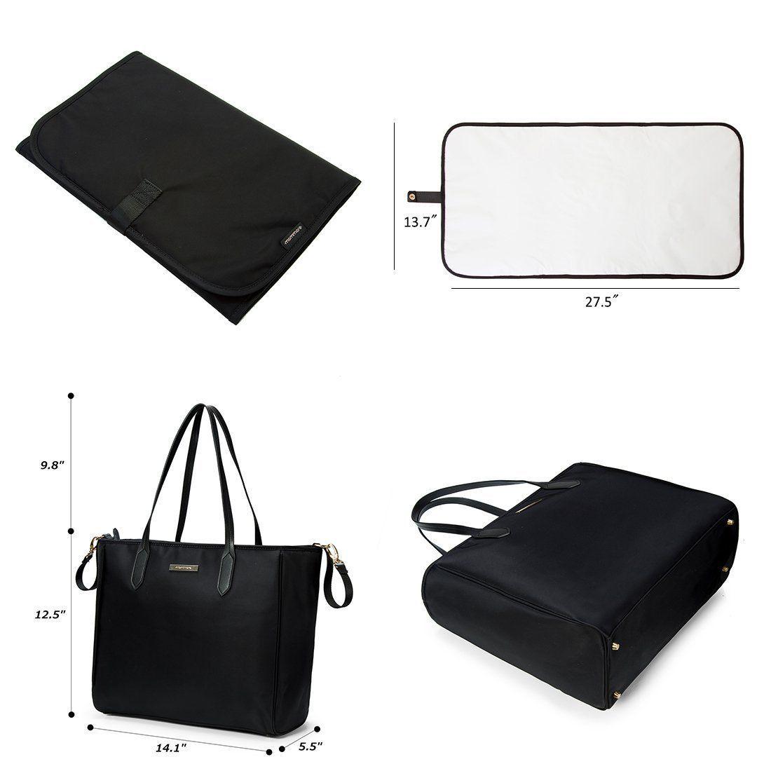 Bolso grande para pañales TOTY - negro-4