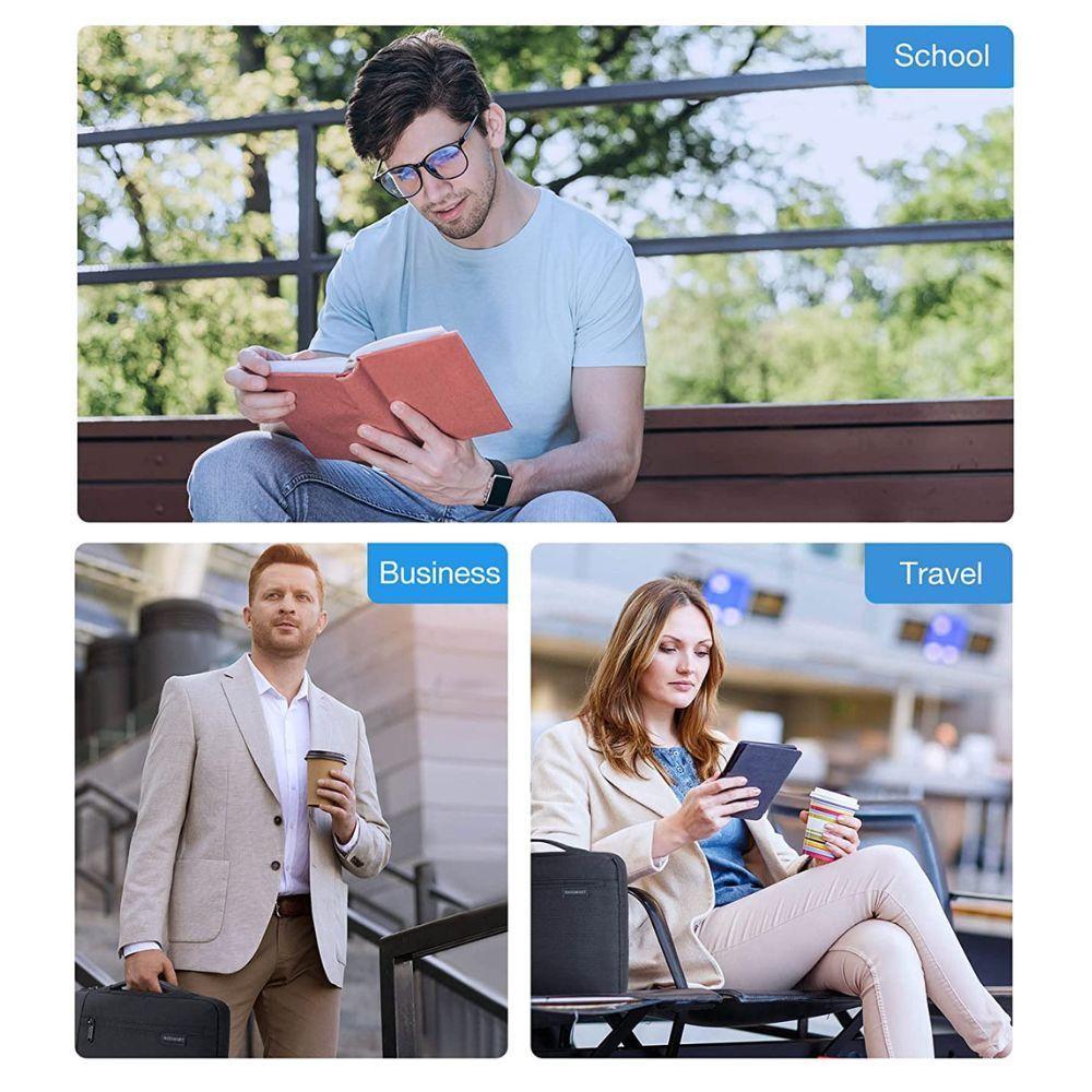 Bagsmart - Maletín para Notebook de 15.6" - Negro-6