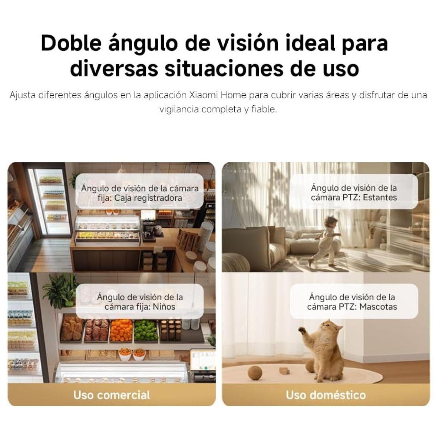 Xiaomi Cámara de Seguridad C500 Dual 2.5K WiFi 6 Visión Nocturna Blanco-6