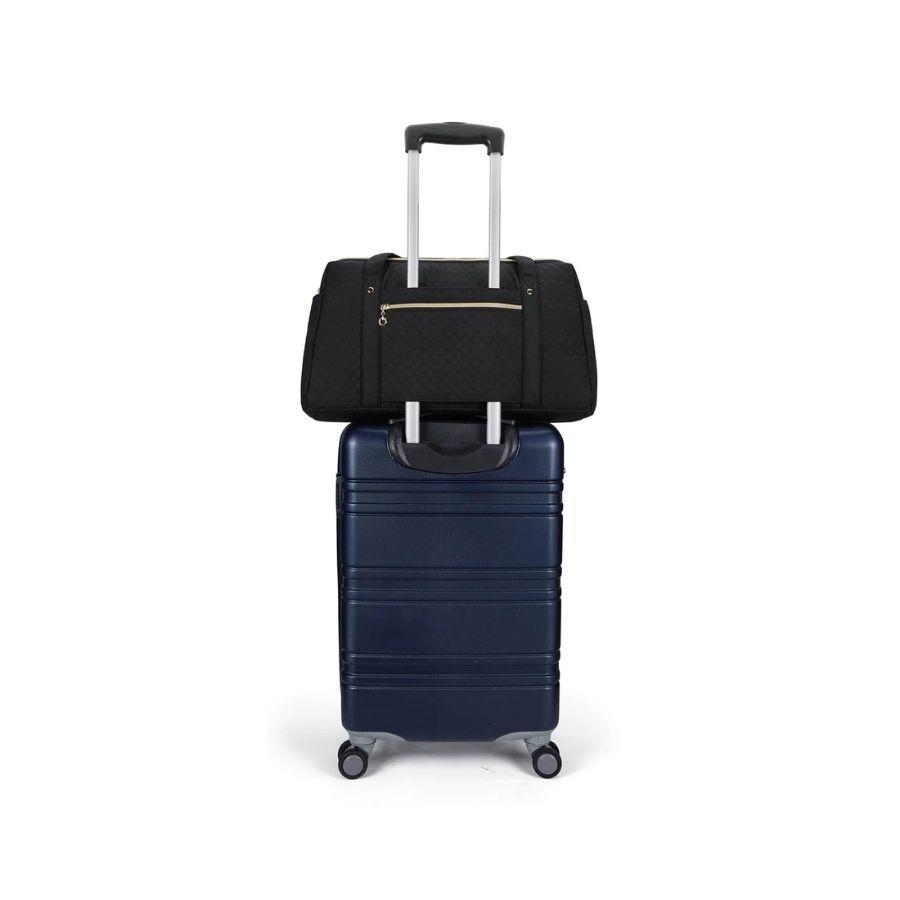 Bagsmart Bolso de Mano para Viajes con Bolsa para Zapatos - Negro Tejido-2