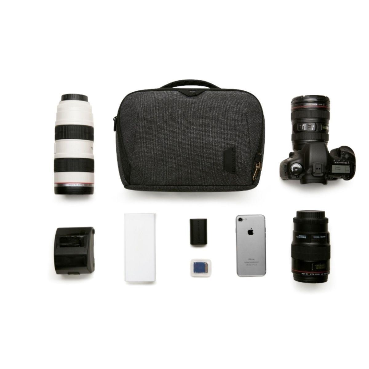 Bagsmart Bolso GUIL crossbody de lona para cámara - Negro-3