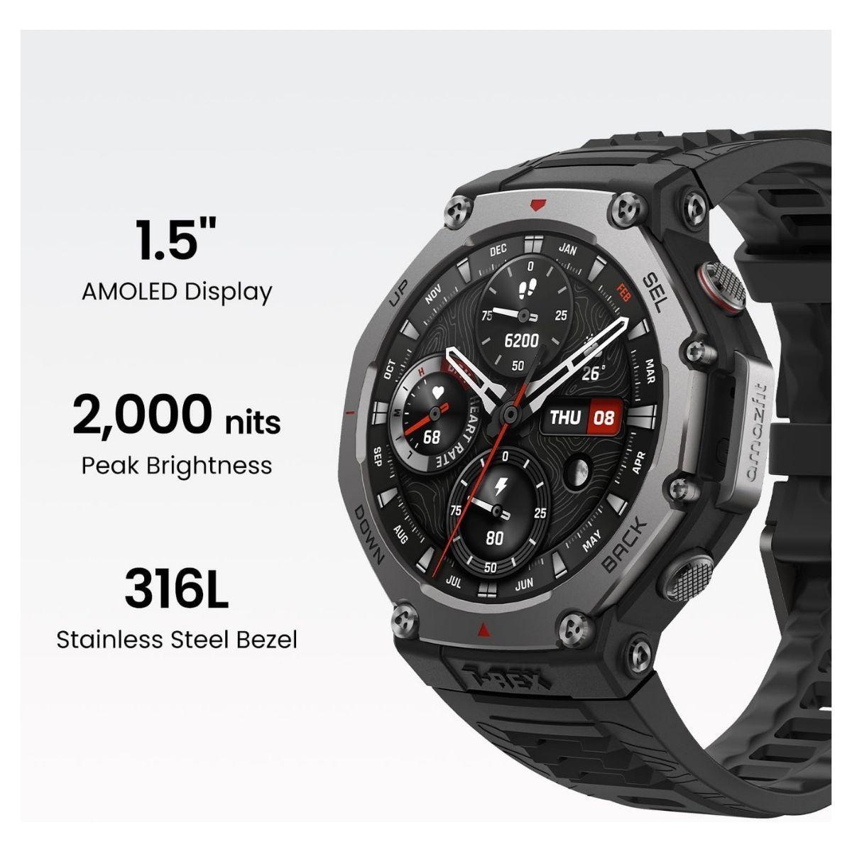 Amazfit T-Rex 3 Reloj Inteligente - Negro-4